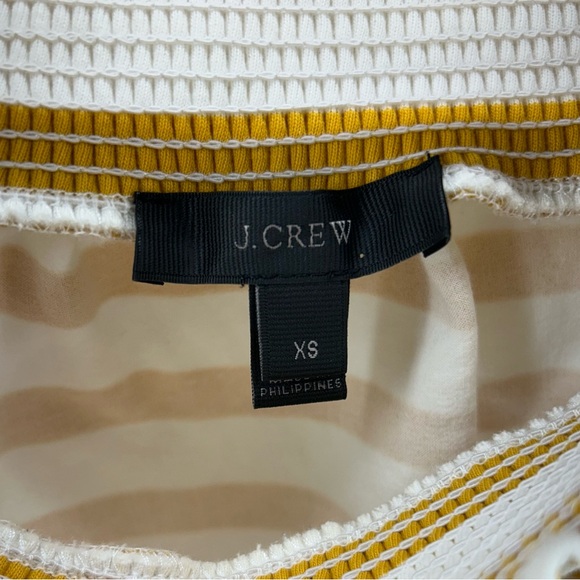 J. Crew Off the Shoulder 3/4 sleeve Mustard and White Striped Top Size XSmall - Picture 2 of 9
